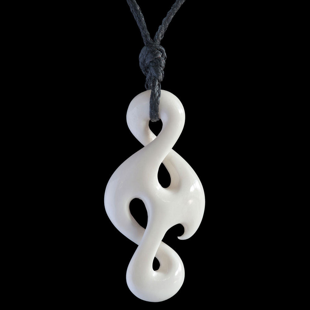 Eternity Twist, hand-crafted bone pendant-0