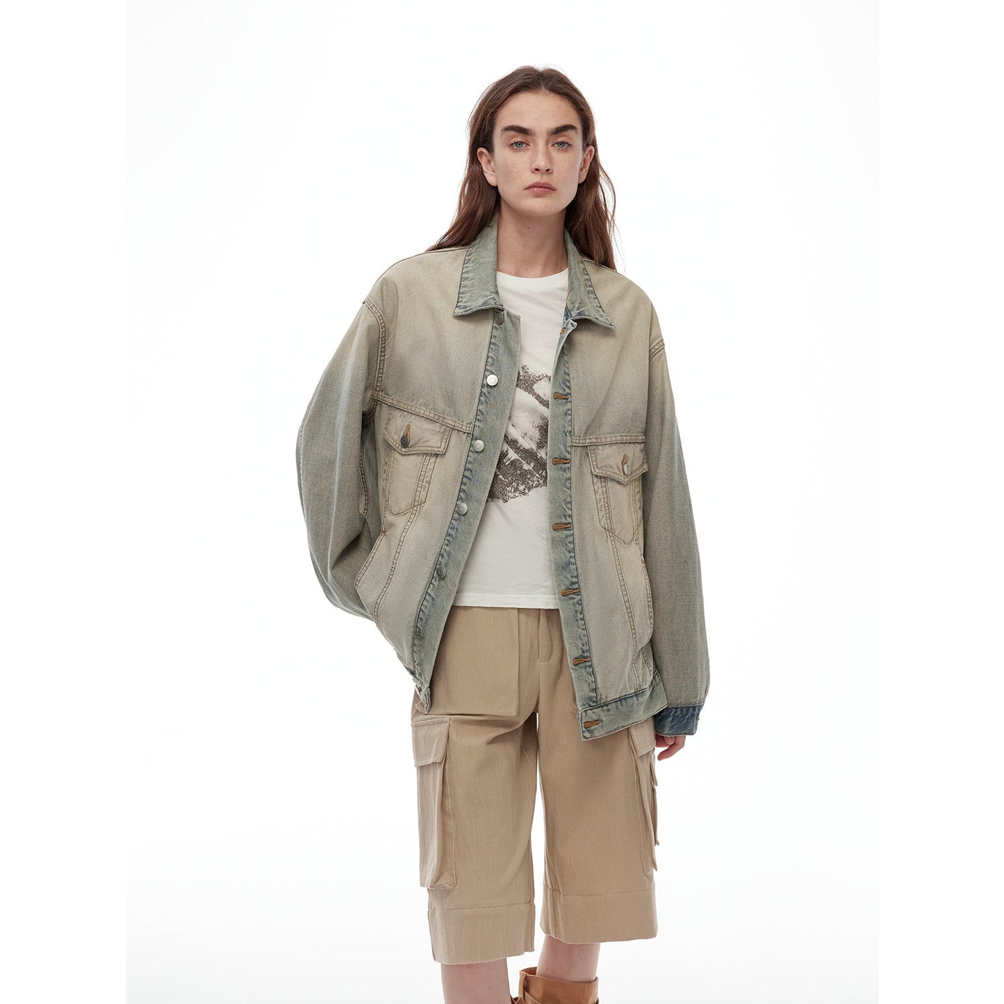 "Kamen Rider" Stylish and Versatile Vintage Handcrafted Distressed Reversible Denim Jacket-5