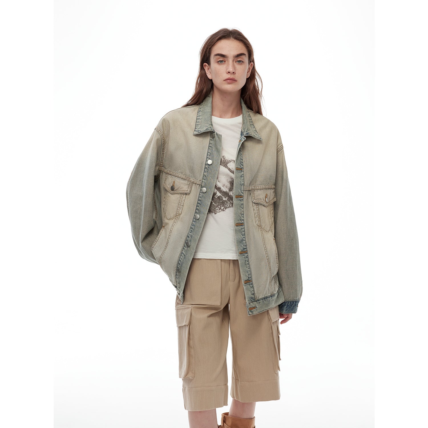 "Kamen Rider" Stylish and Versatile Vintage Handcrafted Distressed Reversible Denim Jacket-5